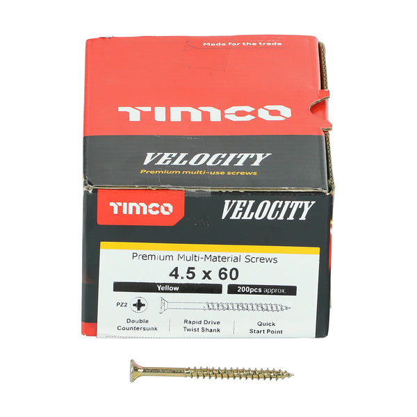 TIMCO Velocity Premium Multi-Use Countersunk Gold Woodscrews