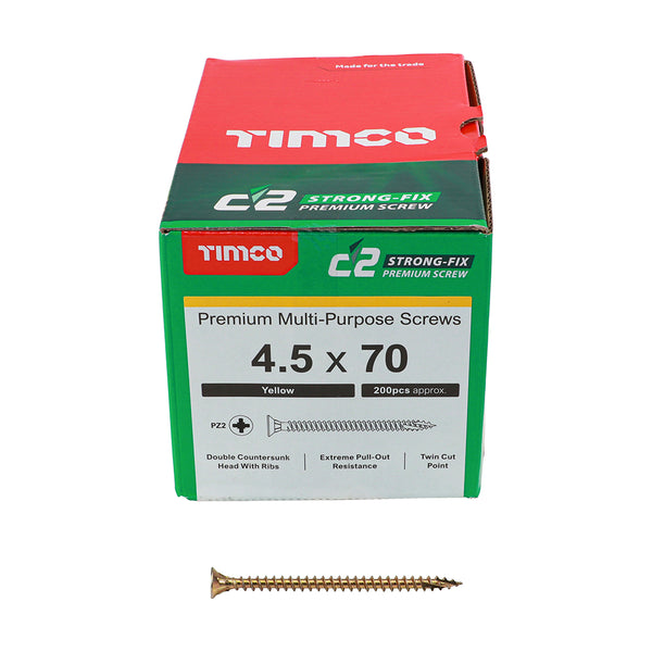 TIMCO C2 Strong-Fix Multi-Purpose Premium Countersunk Gold Woodscrews