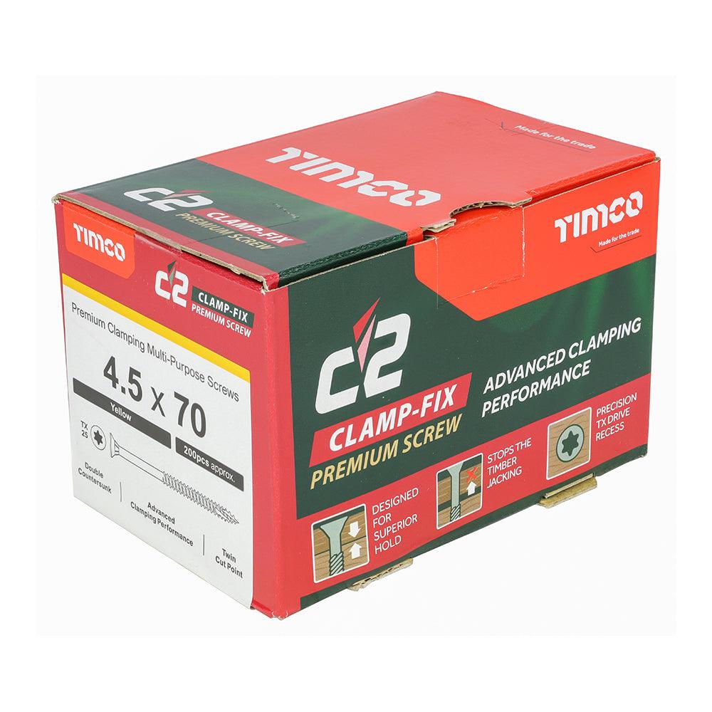 TIMCO C2 Clamp-Fix Multi-Purpose Premium Countersunk Gold Woodscrews