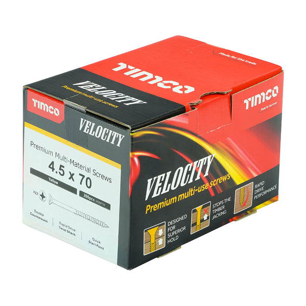 TIMCO Velocity Premium Multi-Use Countersunk Gold Woodscrews