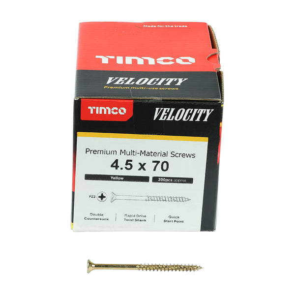 TIMCO Velocity Premium Multi-Use Countersunk Gold Woodscrews