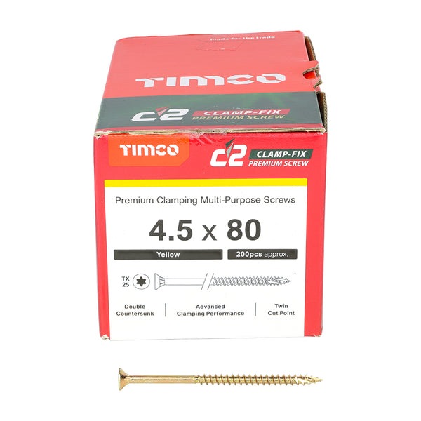 TIMCO C2 Clamp-Fix Multi-Purpose Premium Countersunk Gold Woodscrews