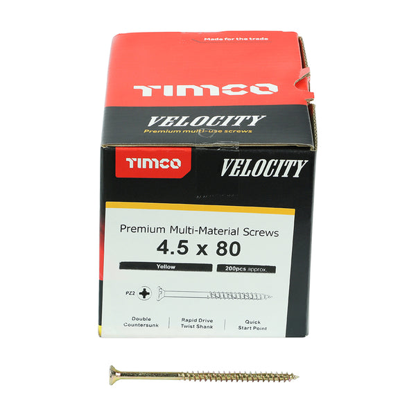 TIMCO Velocity Premium Multi-Use Countersunk Gold Woodscrews