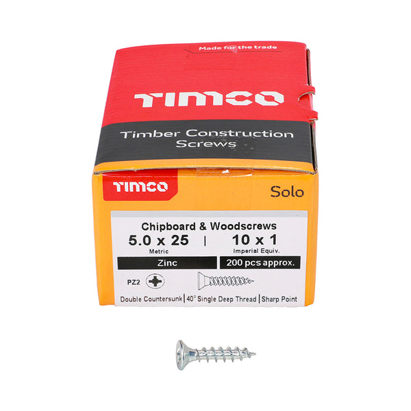 TIMCO Solo Countersunk Silver Woodscrews