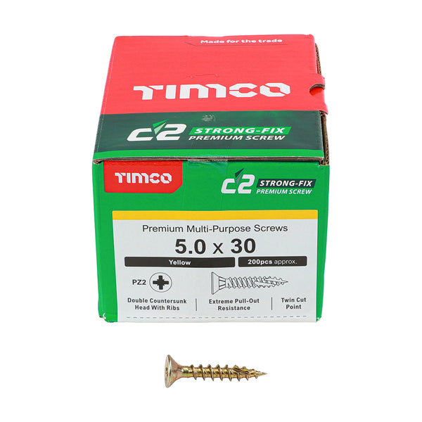 TIMCO C2 Strong-Fix Multi-Purpose Premium Countersunk Gold Woodscrews