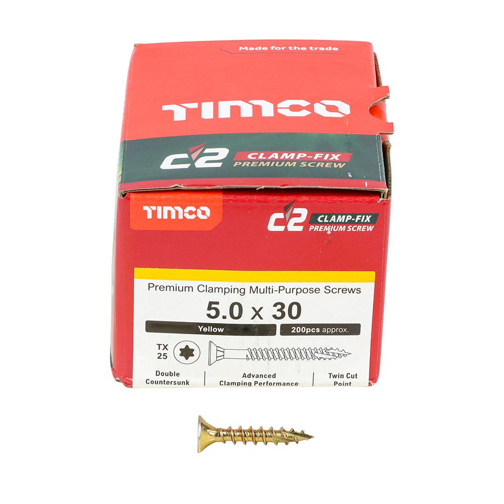 TIMCO C2 Clamp-Fix Multi-Purpose Premium Countersunk Gold Woodscrews