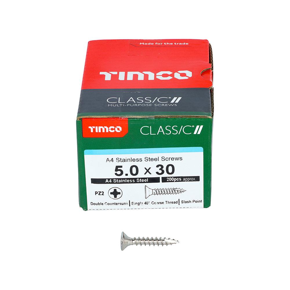 TIMCO Classic Multi-Purpose Countersunk A4 Stainless Steel Woodcrews