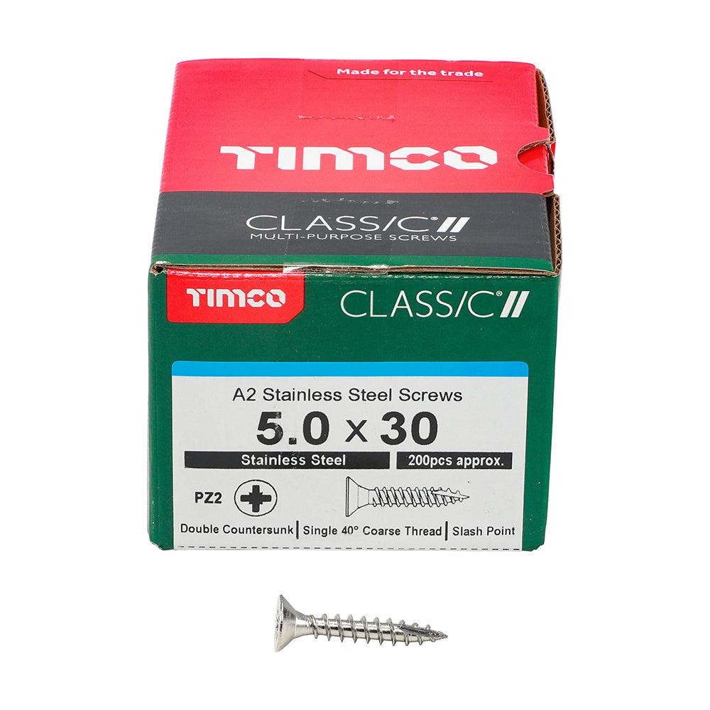 TIMCO Classic Multi-Purpose Countersunk A2 Stainless Steel Woodcrews