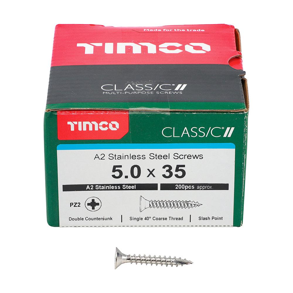 TIMCO Classic Multi-Purpose Countersunk A2 Stainless Steel Woodcrews