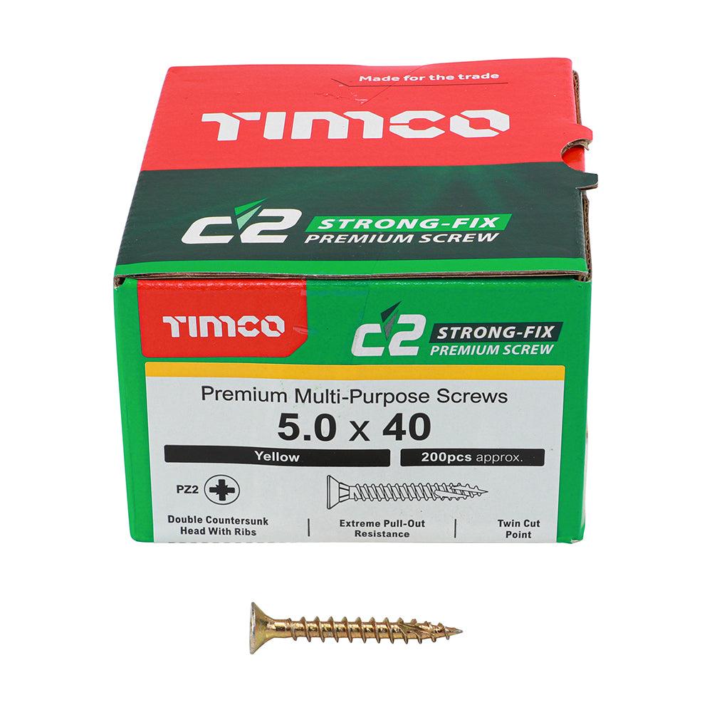 TIMCO C2 Strong-Fix Multi-Purpose Premium Countersunk Gold Woodscrews