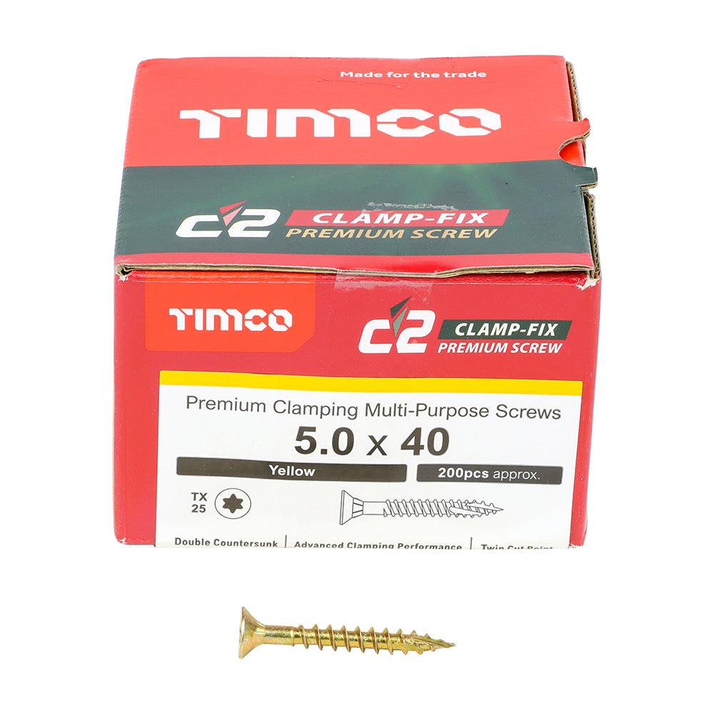 TIMCO C2 Clamp-Fix Multi-Purpose Premium Countersunk Gold Woodscrews