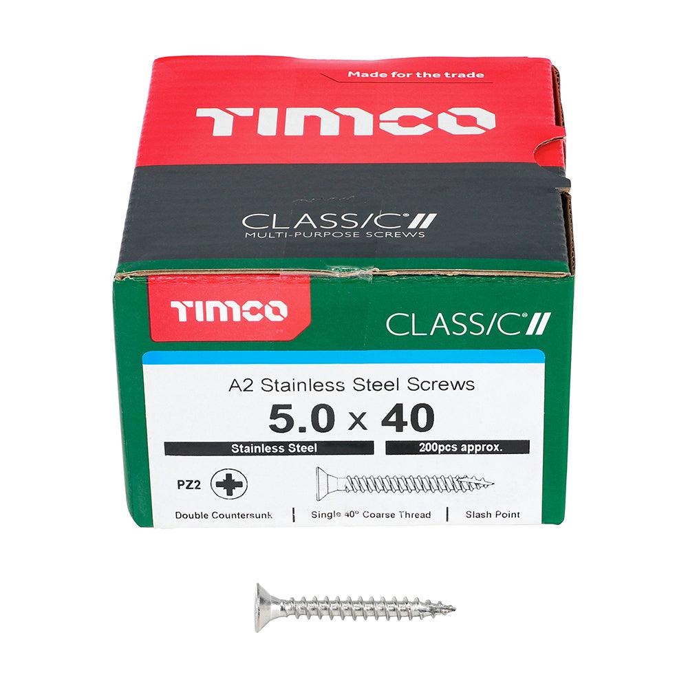 TIMCO Classic Multi-Purpose Countersunk A2 Stainless Steel Woodcrews