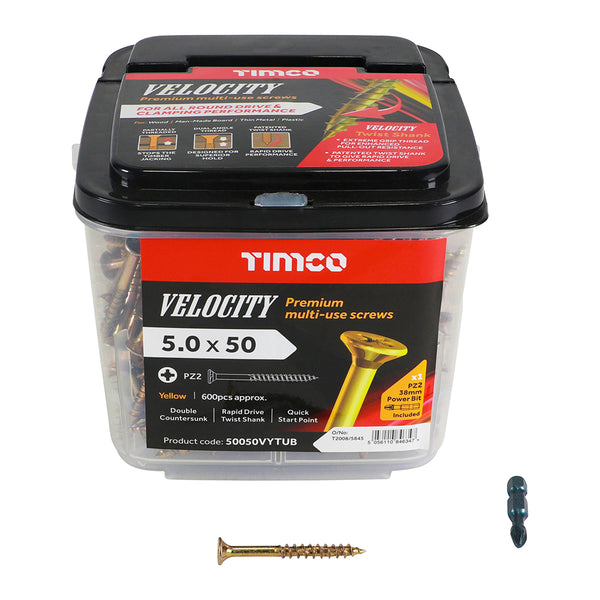 TIMCO Velocity Premium Multi-Use Countersunk Gold Woodscrews