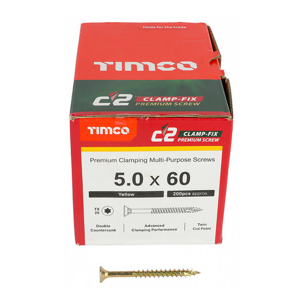 TIMCO C2 Clamp-Fix Multi-Purpose Premium Countersunk Gold Woodscrews