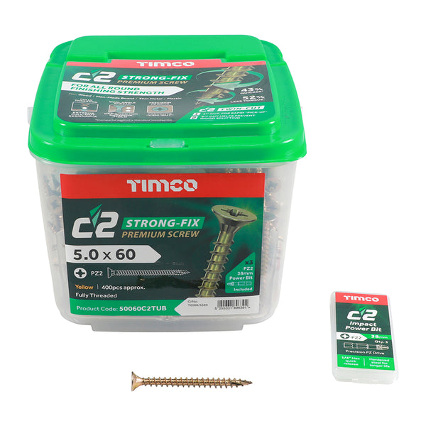 TIMCO C2 Strong-Fix Multi-Purpose Premium Countersunk Gold Woodscrews