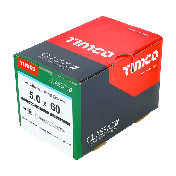 TIMCO Classic Multi-Purpose Countersunk A4 Stainless Steel Woodcrews