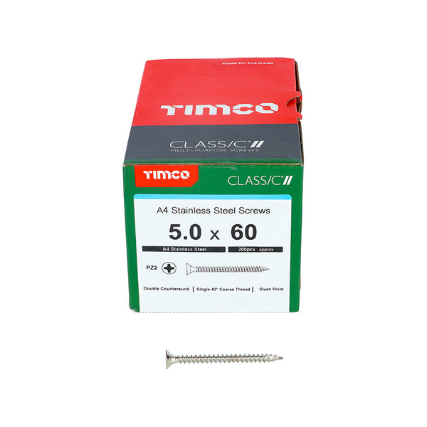 TIMCO Classic Multi-Purpose Countersunk A4 Stainless Steel Woodcrews