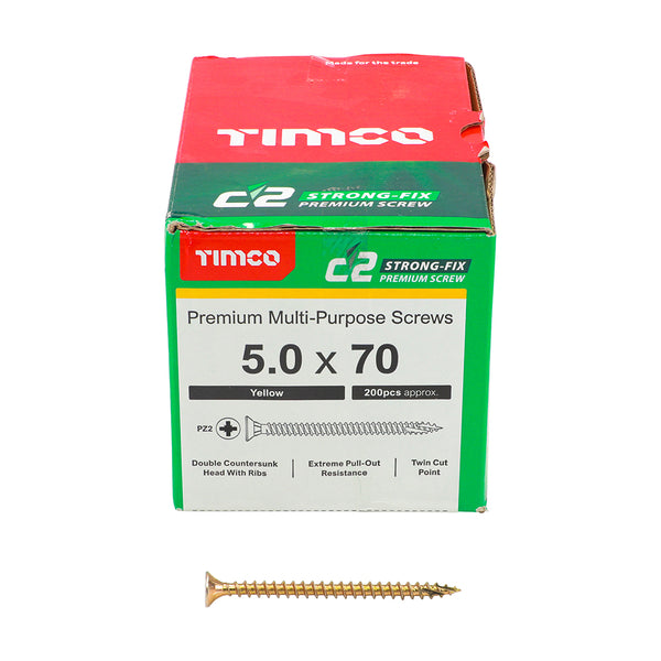 TIMCO C2 Strong-Fix Multi-Purpose Premium Countersunk Gold Woodscrews