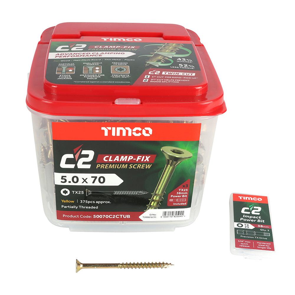 TIMCO C2 Clamp-Fix Multi-Purpose Premium Countersunk Gold Woodscrews