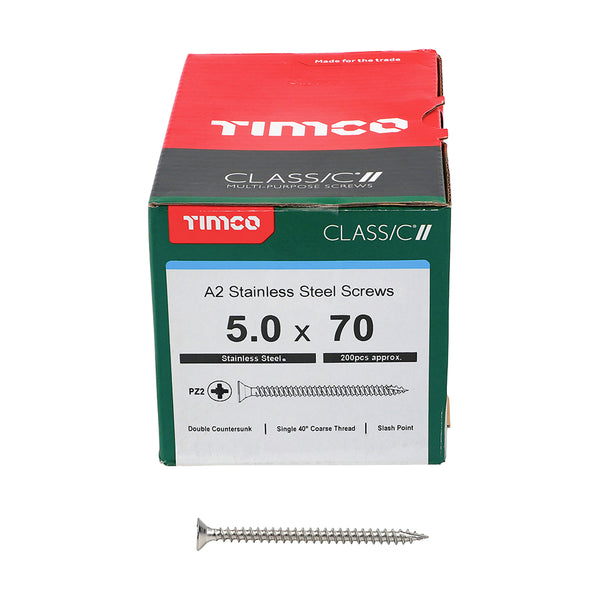 TIMCO Classic Multi-Purpose Countersunk A2 Stainless Steel Woodcrews