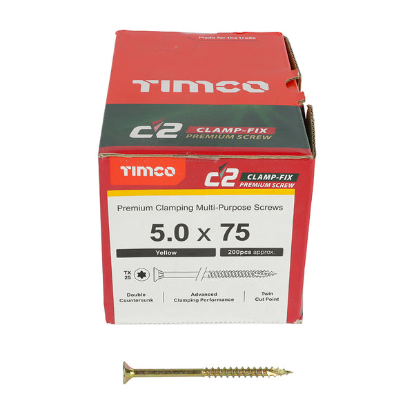 TIMCO C2 Clamp-Fix Multi-Purpose Premium Countersunk Gold Woodscrews