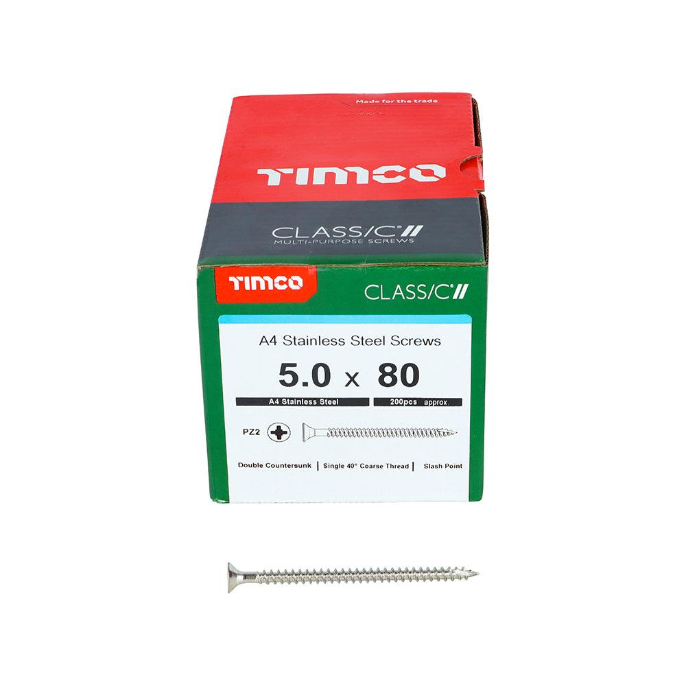 TIMCO Classic Multi-Purpose Countersunk A4 Stainless Steel Woodcrews