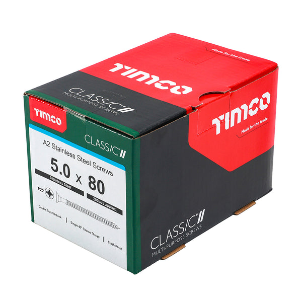 TIMCO Classic Multi-Purpose Countersunk A2 Stainless Steel Woodcrews