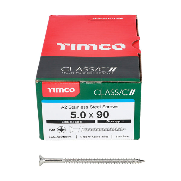 TIMCO Classic Multi-Purpose Countersunk A2 Stainless Steel Woodcrews