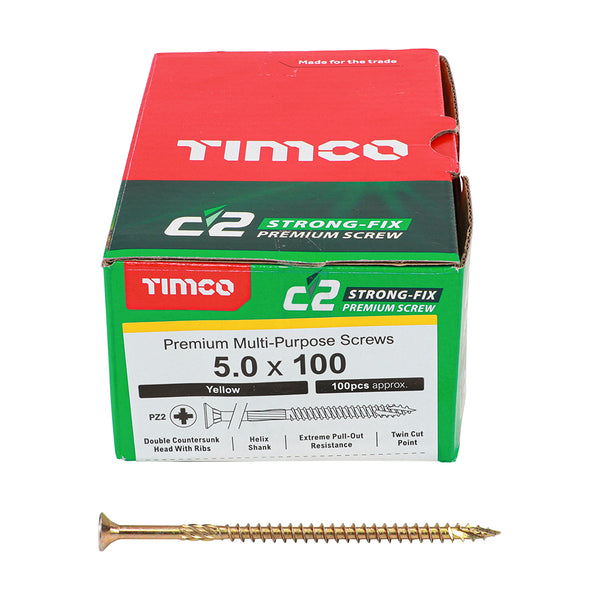 TIMCO C2 Strong-Fix Multi-Purpose Premium Countersunk Gold Woodscrews