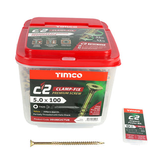 TIMCO C2 Clamp-Fix Multi-Purpose Premium Countersunk Gold Woodscrews