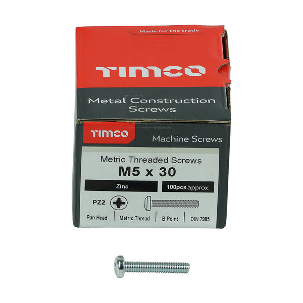 TIMCO Machine Pan Head Silver Screws