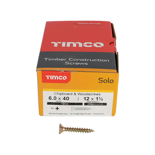 TIMCO Solo Countersunk Gold Woodscrews