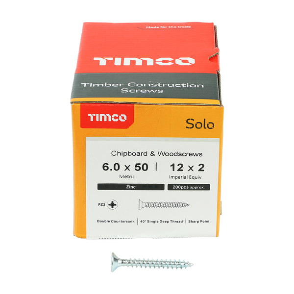 TIMCO Solo Countersunk Silver Woodscrews