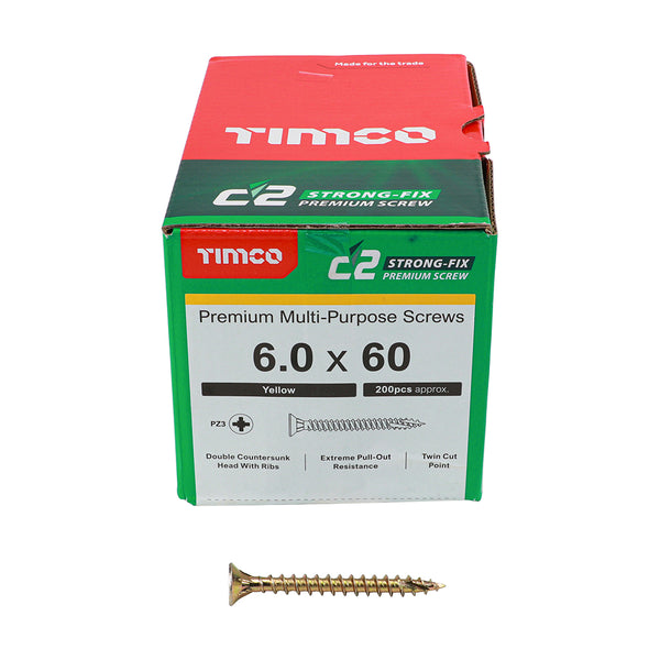 TIMCO C2 Strong-Fix Multi-Purpose Premium Countersunk Gold Woodscrews