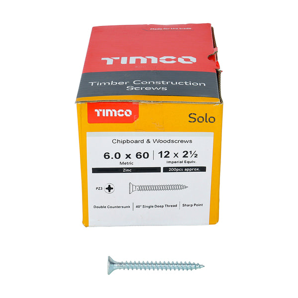 TIMCO Solo Countersunk Silver Woodscrews