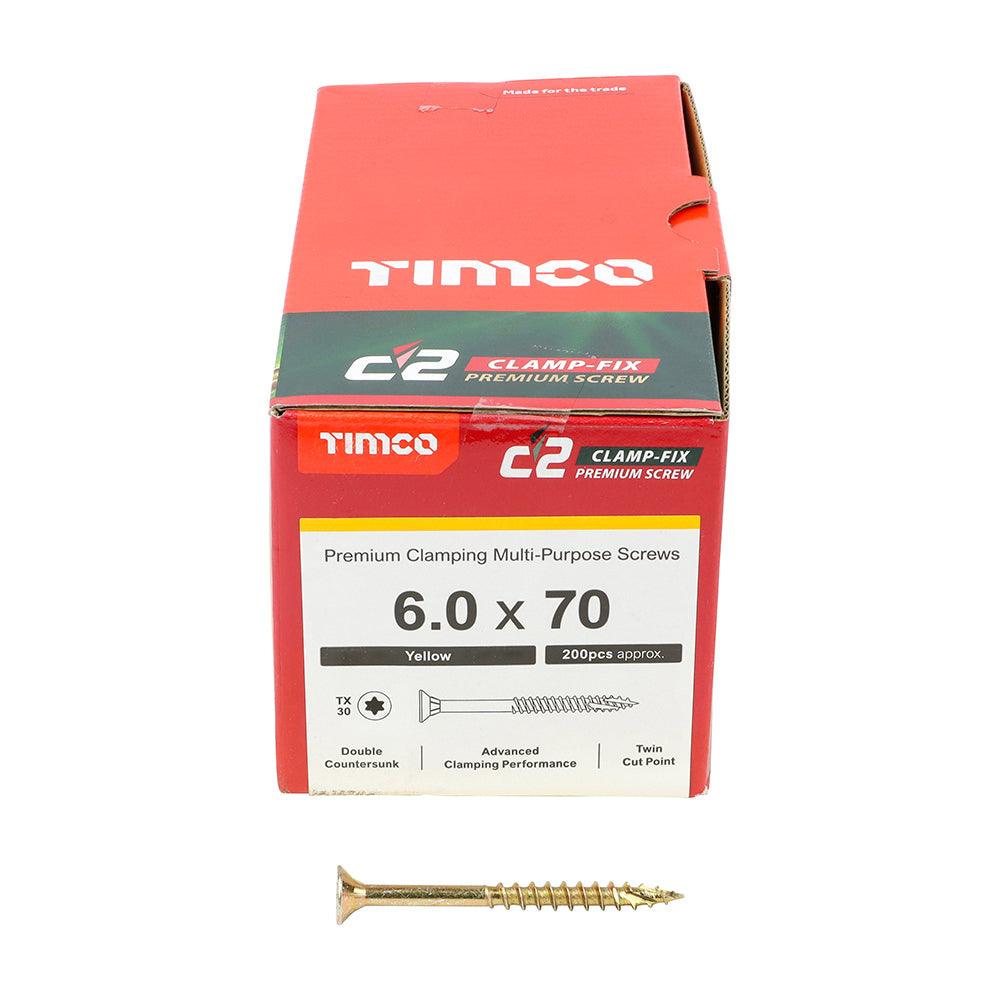 TIMCO C2 Clamp-Fix Multi-Purpose Premium Countersunk Gold Woodscrews