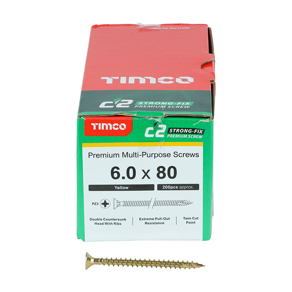 TIMCO C2 Strong-Fix Multi-Purpose Premium Countersunk Gold Woodscrews