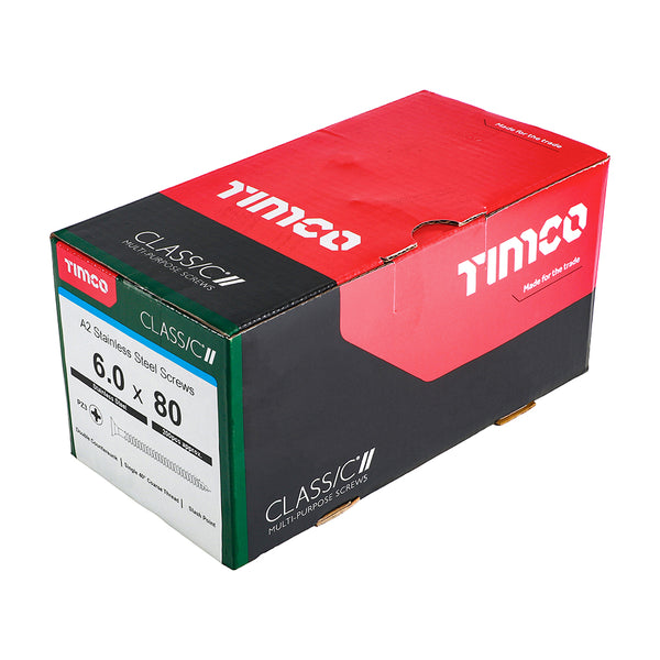 TIMCO Classic Multi-Purpose Countersunk A2 Stainless Steel Woodcrews