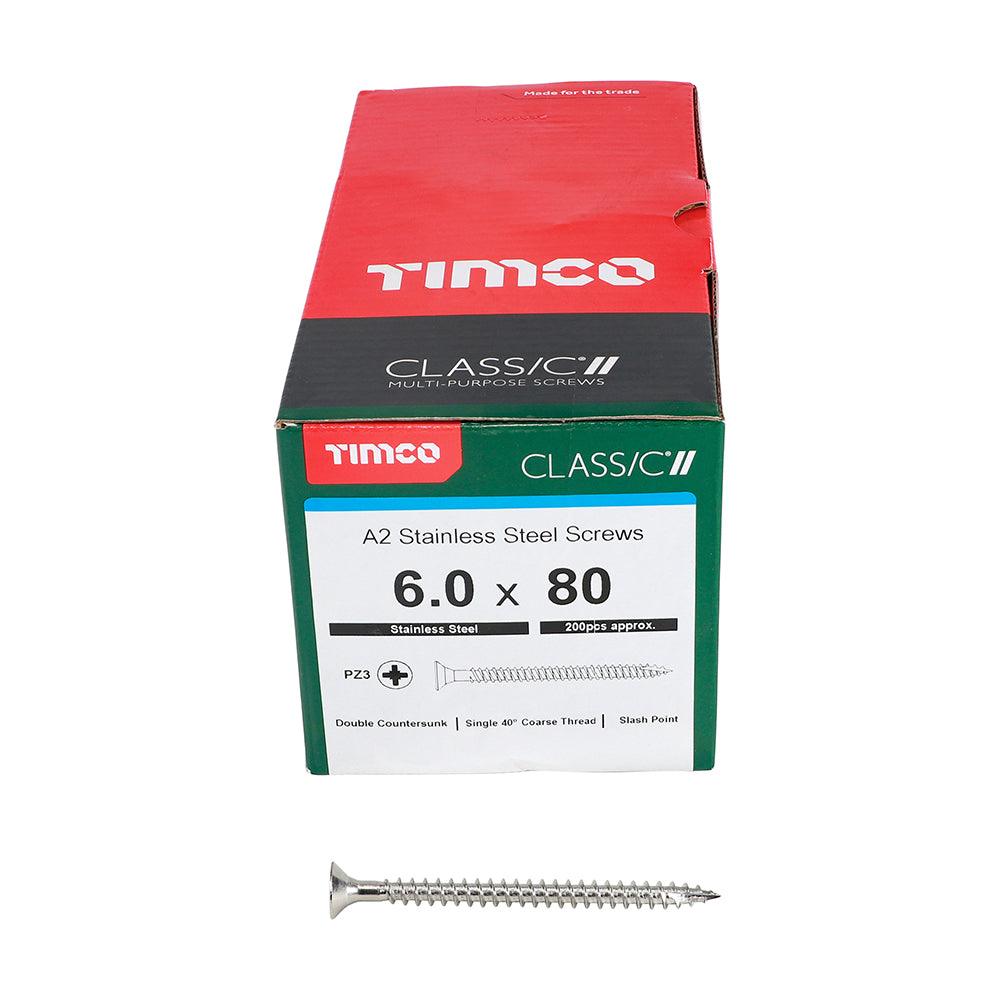 TIMCO Classic Multi-Purpose Countersunk A2 Stainless Steel Woodcrews