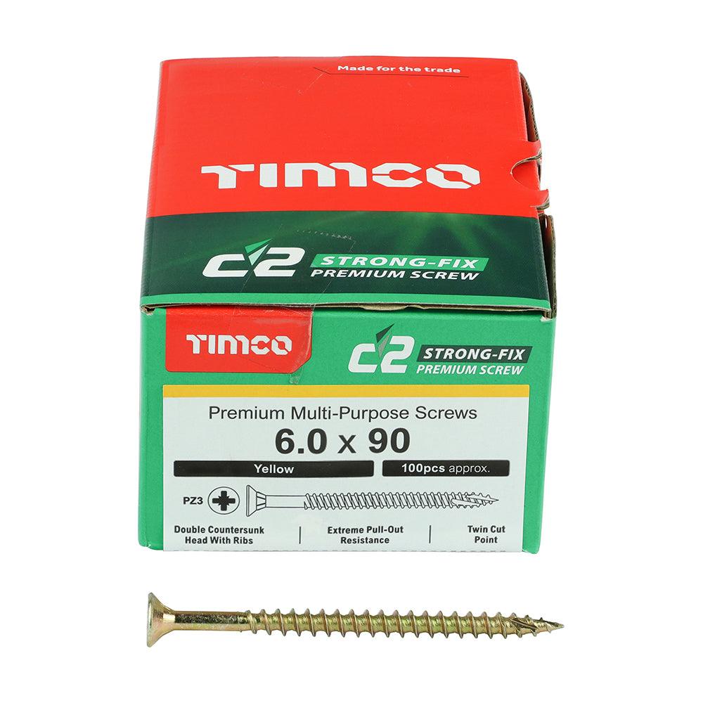 TIMCO C2 Strong-Fix Multi-Purpose Premium Countersunk Gold Woodscrews