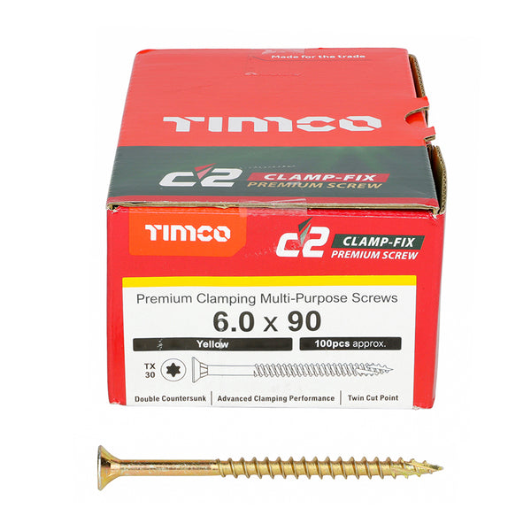 TIMCO C2 Clamp-Fix Multi-Purpose Premium Countersunk Gold Woodscrews