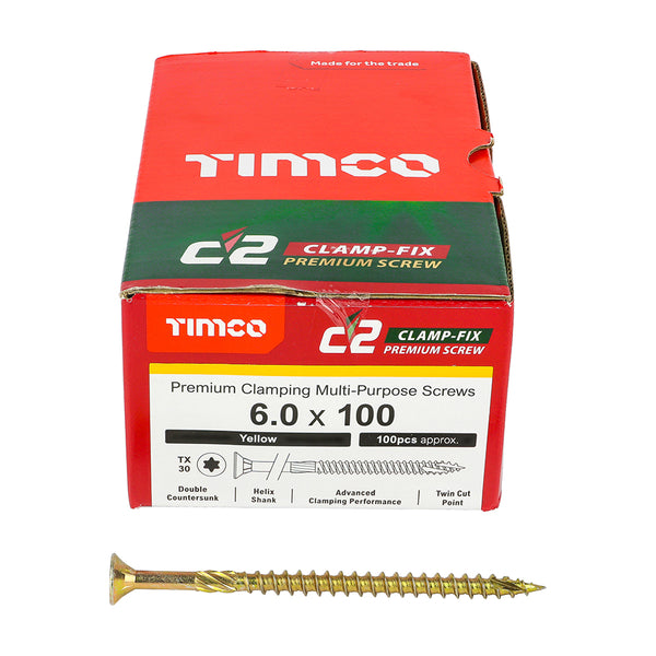 TIMCO C2 Clamp-Fix Multi-Purpose Premium Countersunk Gold Woodscrews