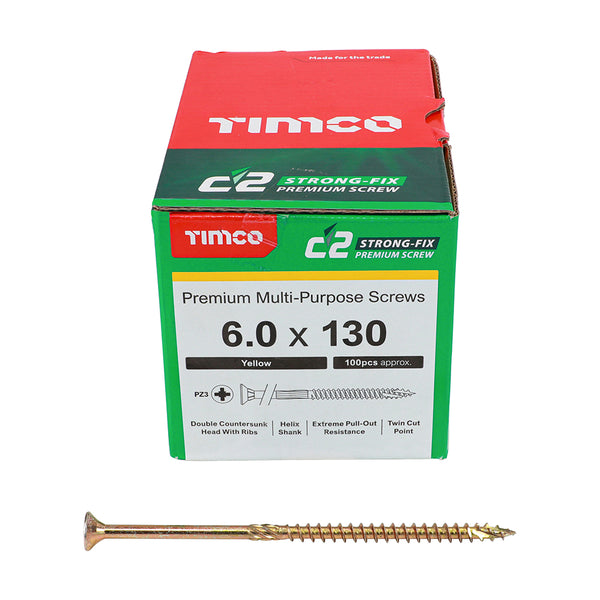 TIMCO C2 Strong-Fix Multi-Purpose Premium Countersunk Gold Woodscrews