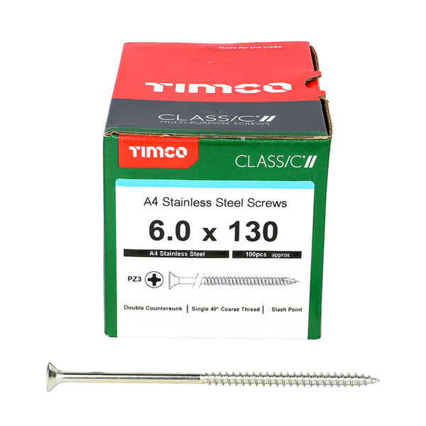 TIMCO Classic Multi-Purpose Countersunk A4 Stainless Steel Woodcrews