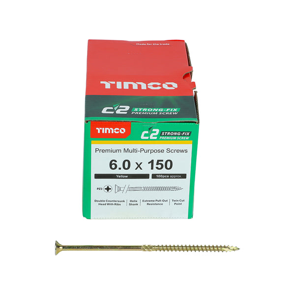 TIMCO C2 Strong-Fix Multi-Purpose Premium Countersunk Gold Woodscrews