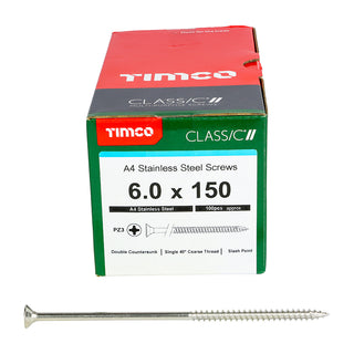 TIMCO Classic Multi-Purpose Countersunk A4 Stainless Steel Woodcrews