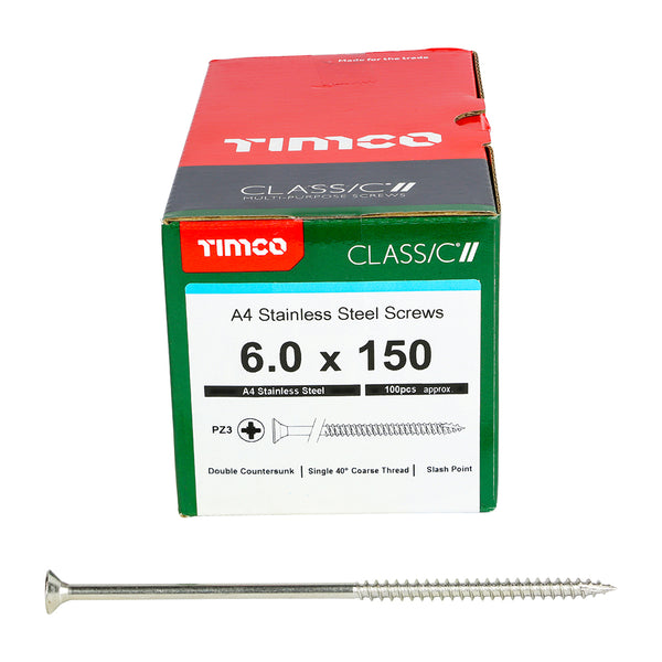 TIMCO Classic Multi-Purpose Countersunk A4 Stainless Steel Woodcrews