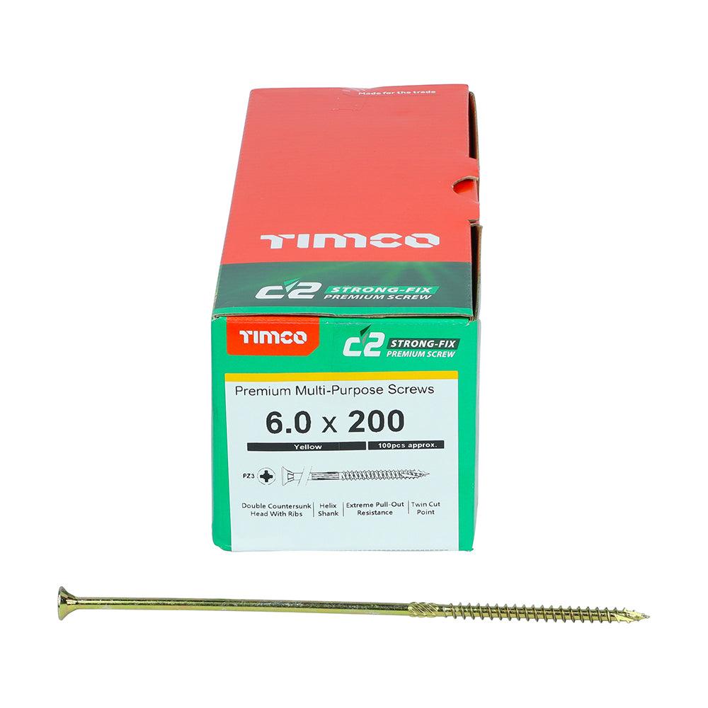 TIMCO C2 Strong-Fix Multi-Purpose Premium Countersunk Gold Woodscrews - 0