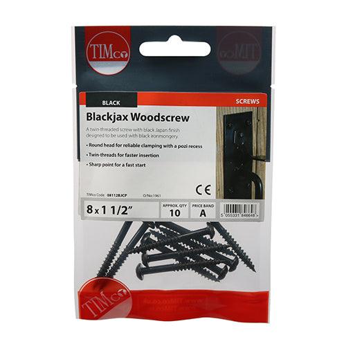 TIMCO Twin-Threaded Round Head Black Woodscrews - 0