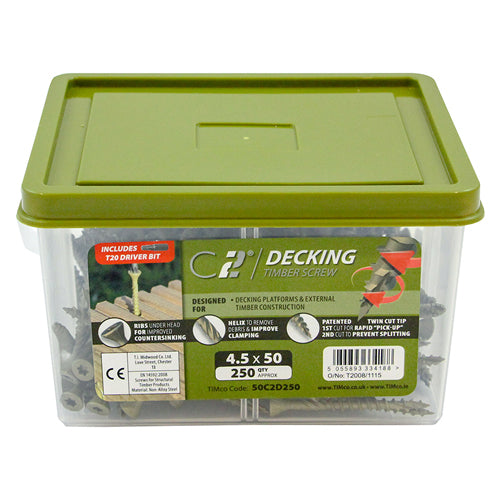 TIMCO C2 Deck-Fix Premium Countersunk Green Decking Screws